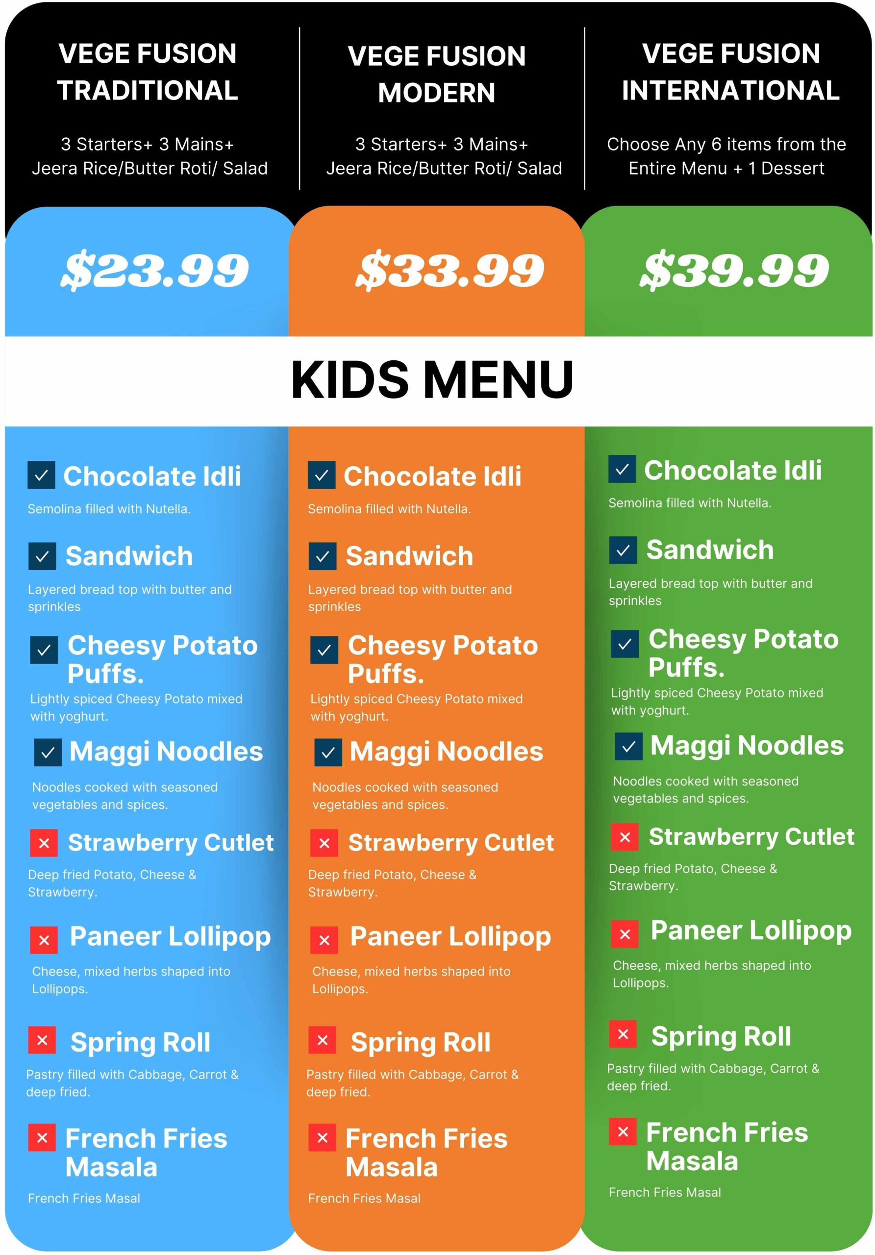 Kids Menu